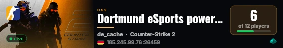 Dortmund eSports powered by PRACC.COM live status badge
