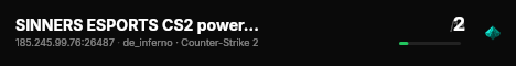 SINNERS ESPORTS CS2 powered by PRACC.COM live status badge