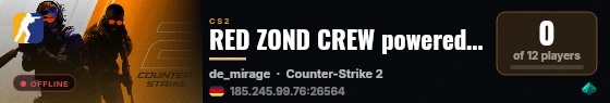 RED ZOND CREW powered by PRACC.COM live status badge