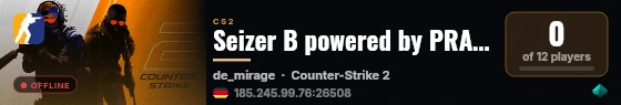 Seizer B powered by PRACC.COM live status badge