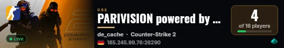 PARIVISION powered by PRACC.COM live status badge