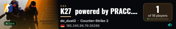 K27  powered by PRACC.COM live status badge