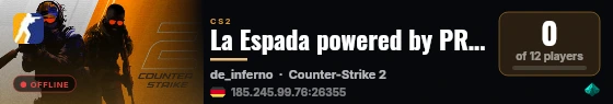 La Espada powered by PRACC.COM live status badge