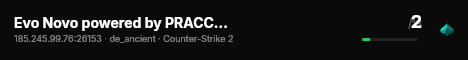 Evo Novo powered by PRACC.COM live status badge