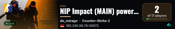 NIP Impact (MAIN) powered by PRACC.COM live status badge