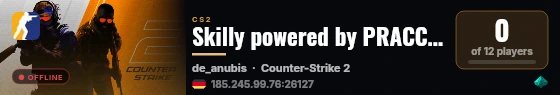Skilly powered by PRACC.COM live status badge
