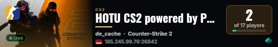HOTU CS2 powered by PRACC.COM live status badge