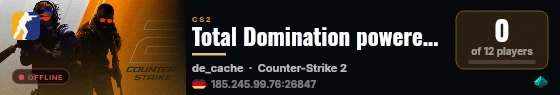 Total Domination powered by PRACC.COM live status badge