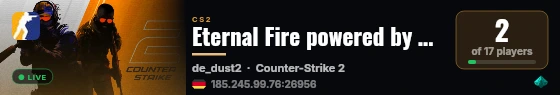Eternal Fire powered by PRACC.COM live status badge
