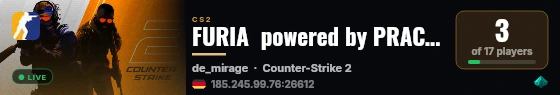 FURIA  powered by PRACC.COM live status badge