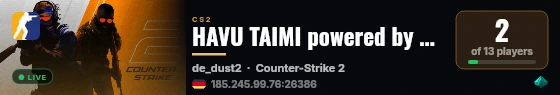 HAVU TAIMI powered by PRACC.COM live status badge