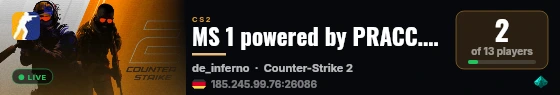 MS 1 powered by PRACC.COM live status badge