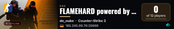 FLAMEHARD powered by PRACC.COM live status badge