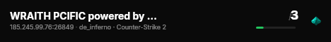 WRAITH PCIFIC powered by PRACC.COM live status badge
