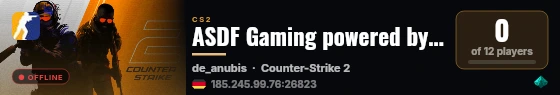 ASDF Gaming powered by PRACC.COM live status badge