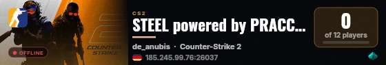 STEEL powered by PRACC.COM live status badge
