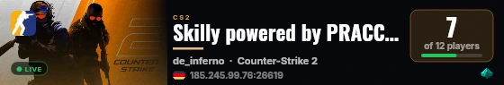 Skilly powered by PRACC.COM live status badge
