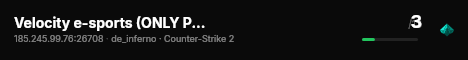 Velocity e-sports (ONLY PRACC SERVER) powered by PRACC.COM live status badge