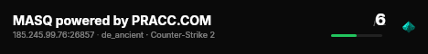 MASQ powered by PRACC.COM live status badge