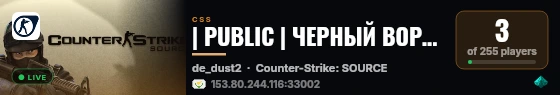 | PUBLIC | ЧЕРНЫЙ ВОРОН DUST2 live status badge