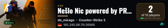 Nešlo Nic powered by PRACC.COM live status badge