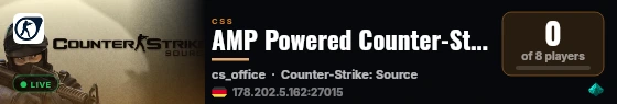 AMP Powered Counter-Strike Source Server live status badge