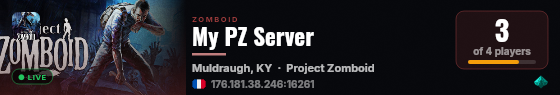 My PZ Server live status badge