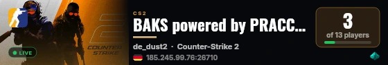 BAKS powered by PRACC.COM live status badge