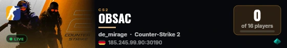 OBSAC live status badge