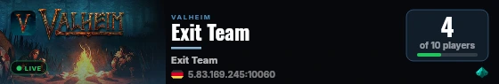 Exit Team live status badge