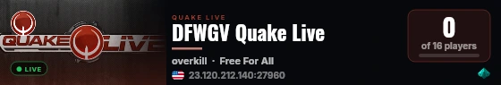 DFWGV Quake Live live status badge