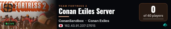 Conan Exiles Server live status badge