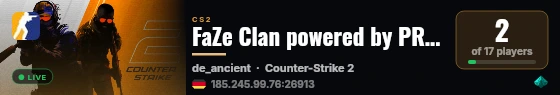 FaZe Clan powered by PRACC.COM live status badge