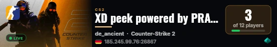 XD peek powered by PRACC.COM live status badge