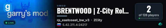 BRENTWOOD | Z-City RolePlay Test Server live status badge