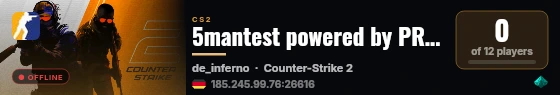 5mantest powered by PRACC.COM live status badge
