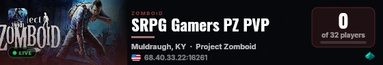 SRPG Gamers PZ PVP live status badge