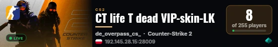 CT life T dead VIP-skin-LK live status badge