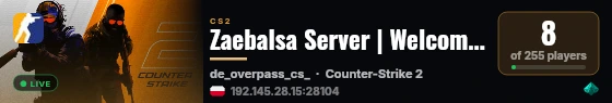 Zaebalsa Server | Welcome to hell live status badge