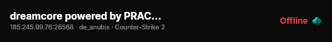 dreamcore powered by PRACC.COM live status badge