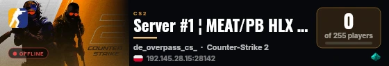 Server #1 ¦ MEAT/PB HLX ¦ [LIVE 15-17] live status badge