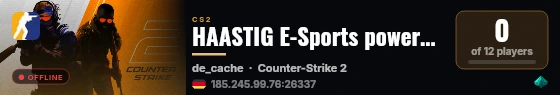 HAASTIG E-Sports powered by PRACC.COM live status badge