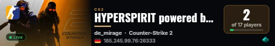 HYPERSPIRIT powered by PRACC.COM live status badge