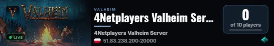 4Netplayers Valheim Server live status badge