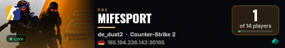 MIFESPORT live status badge