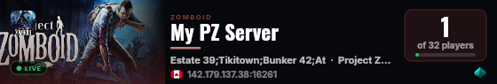 My PZ Server live status badge