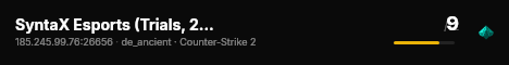 SyntaX Esports (Trials, 2.2K+) powered by PRACC.COM live status badge
