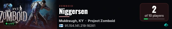 Niggersen live status badge