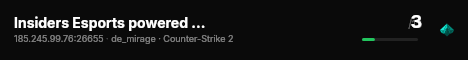 Insiders Esports powered by PRACC.COM live status badge