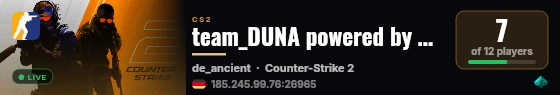 team_DUNA powered by PRACC.COM live status badge